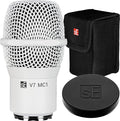 SE ELECTRONICS V7 MC1 Wireless Microphone Capsule - Compatible with Shure Wireless Transmitters - Professional Dynamic Microphone for Singing, Speech & Music Studio Recording (White w MP03 Pouch)
