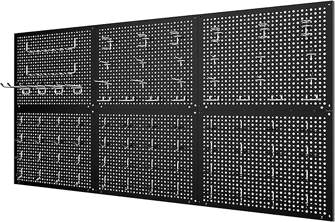 Metal Peg Board Kit with 1/4" Pegboard Accessories,Include 16.5"X13" Peg Board and Extra Thick Pegboard Accessories,Wall Organizer PegBoard Panels Tool Organizer Storage System (128)