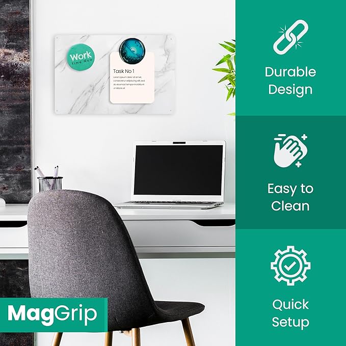 9 inches x 6.5 inches Stainless Steel Plate for Magnets, 3M Adhesive Back, Mounting Screws, Ideal for Magnetic Shelf, Colorful Magnets as a Gift. Mount Anywhere! (Carrara Marble, 2 Pack)
