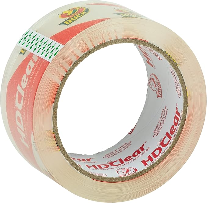 Duck HD Clear Packing Tape Refills - Strong Heavy Duty Packing Tape for Shipping and Moving,Boxes and Packaging - 1.88 in. x 54.6 Yards - 3" Core - Clear (441962),6 Rolls (Pack of 6)