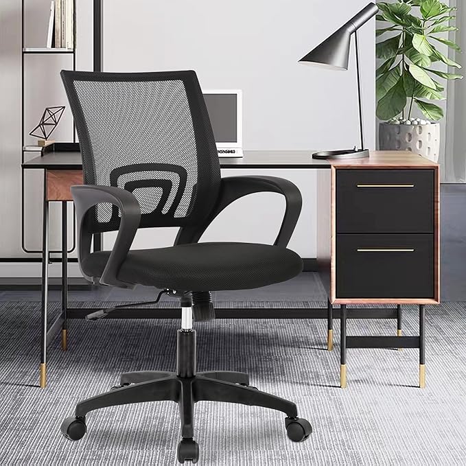 PayLessHere Home Office Chair Desk Computer Chair Adjustable Ergonomic Lumbar Support Armrest Executive with High Density Mesh 360 Degree Swivel for Adults,Black