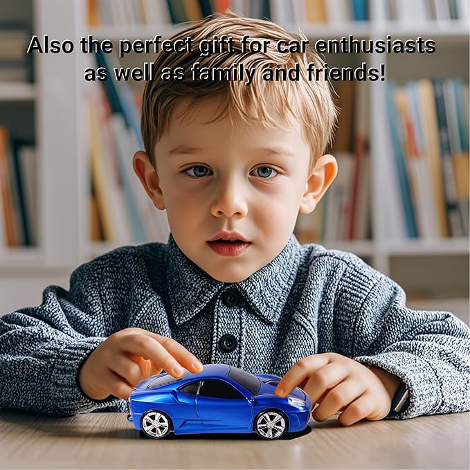 elec Space Wireless Mouse, 2.4GHz Cool Sport Car Shape Wireless Mouse Optical Cordless Mice with USB Receiver for PC Laptop Computer Notebook 1600 DPI-Blue