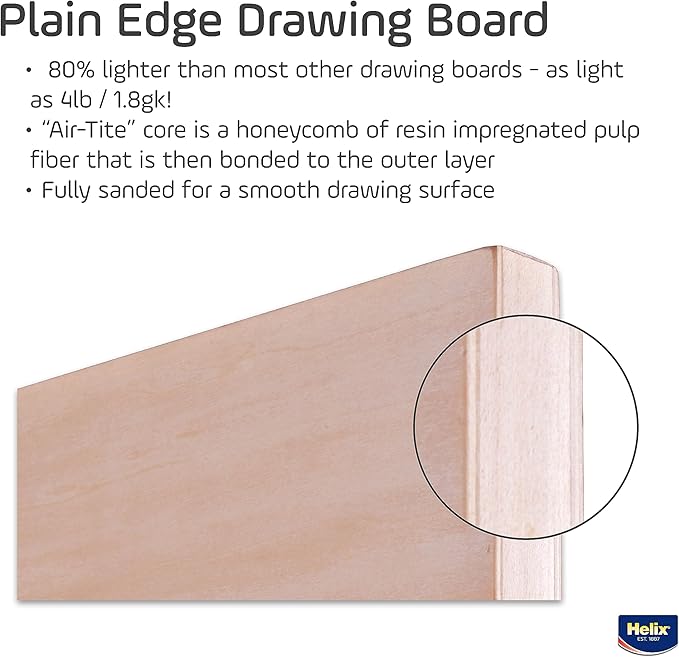 Maped - Helix Wooden Lightweight Drawing Board 20 x 26 Inch - Ideal for Students - Sketching Outdoors - Lightweight Design - Premium All-Wooden Drawing Boards are Super Light and Portable