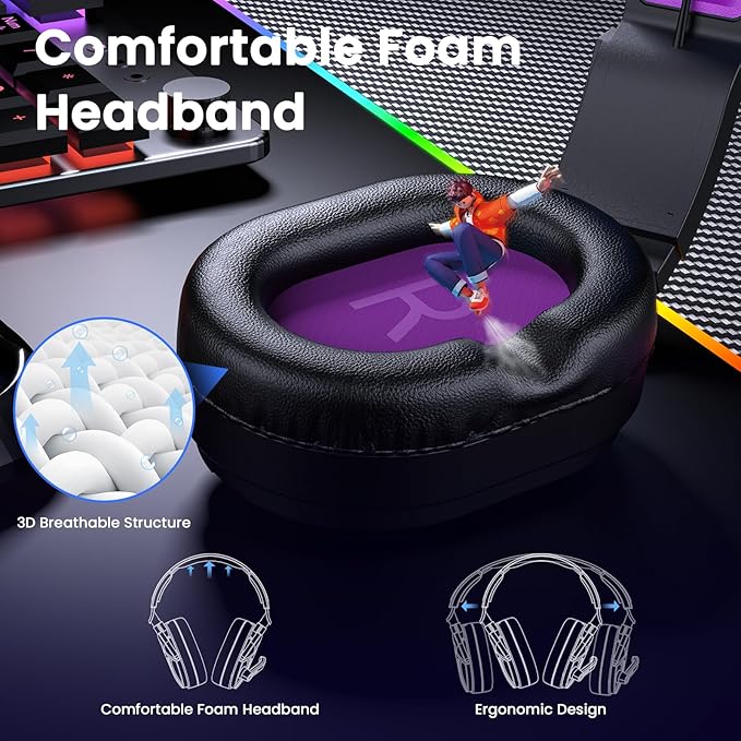 Gaming Headset for PC,Headset with Surround Sound, Gaming Headphones with Noise Cancelling