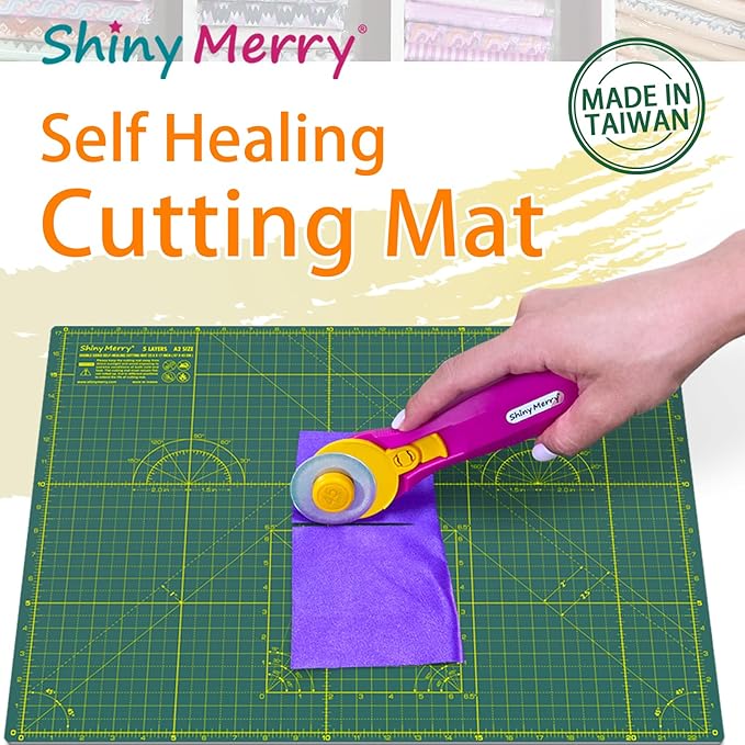 Self Healing Cutting Mat A2 18"x24" – Double Sided 5-Ply Craft Mat for Sewing, Quilting, Fabric, Scrapbooking – Green/Green