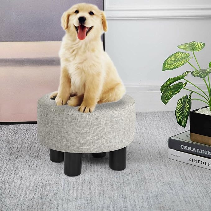 Joveco 12.4" Foot Rest for Under Desk Round Stool for Home and Office (Light Grey)