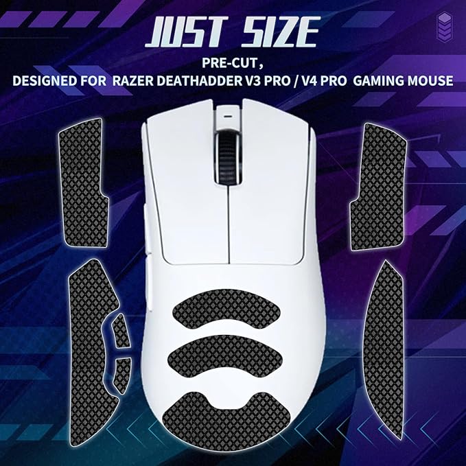 TALONGAMES Mouse Anti Slip Grip Tape Compatible with Razer Deathadder V4 Pro Gaming Mouse, Palm Sweat Absorption, Thin 0.5mm, Cut to Fit, Easy to Apply, Mouse Skin
