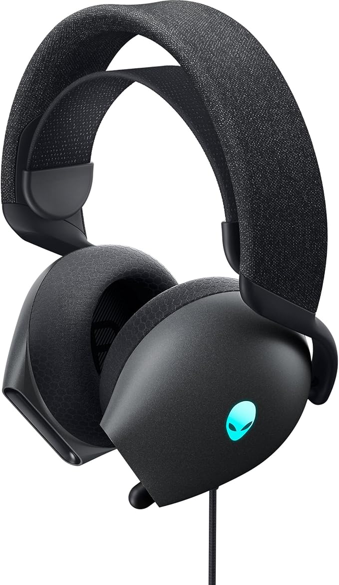 Alienware AW520H Wired Gaming Headset - Dolby Atmos, Unidirectional, AlienFX 16.8 Million RGB Colors, Microphone Mute, Volume On-headset Controls, 40mm Hi-Res Certified - Dark Side of the Moon