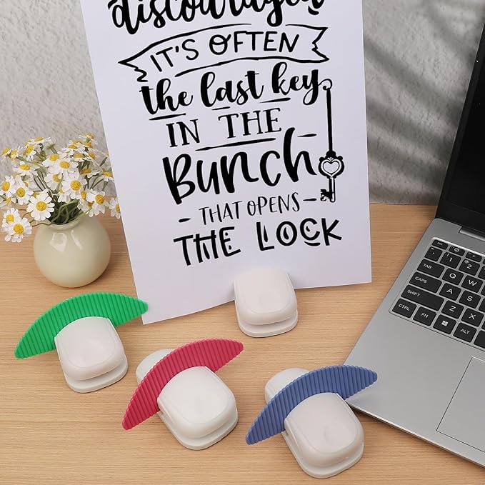 4pcs Paper Holder Stand for Typing with Mat Non-Slip Document Holder Desktop Folder Portable Clipboard Stand Copy Stand Clamp for A4 Paper Office Typing Reading Office Supplies Monitor for Desk