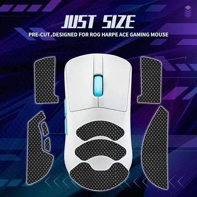 TALONGAMES Mouse Anti Slip Grip Tape Compatible with ROG Harpe Ace Gaming Mouse, Palm Sweat Absorption, Thin 0.5mm, Cut to Fit, Easy to Apply, Mouse Skin