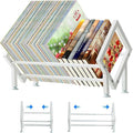 ENCIMART Tabletop Bookshelf Organizer, Adjustable Desk Shelf for Top of Desk in Living Room, Home, Office, Stainless Steel Tilting Bookcase Desktop Storage Book Rack for Magazine/CDs/Books Display