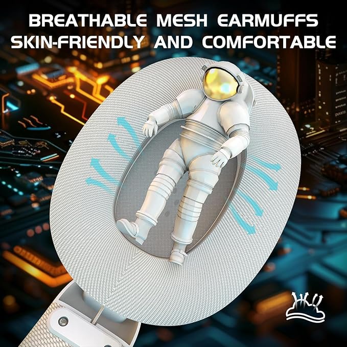 ZIYOU LANG L80 Wireless Gaming Headset Ultralight Over Ear with 2.4Ghz USB C&A Dongle/Bluetooth 5.3/3.5mm Wired Detachable Mic Stereo Sound 600mAh Battery for PC Mac PS4 PS5 Switch Win Gamer(White)