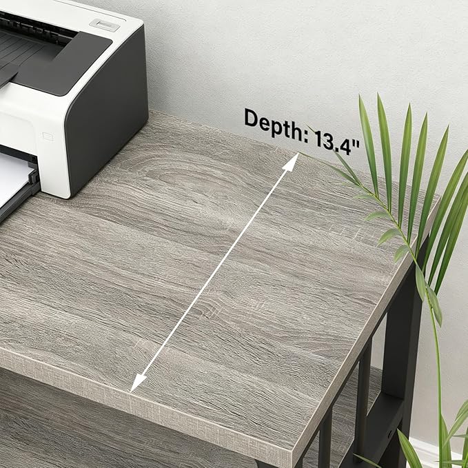 IBF Industrial Horizontal Bookshelf, Modern 5 Cube Storage Organizer Open Shelf, Low Wide Cubby Bookcase for Home Office Living, Wooden Metal Short Book Shelf Bedroom Storage, Light Grey Oak, 47 Inch