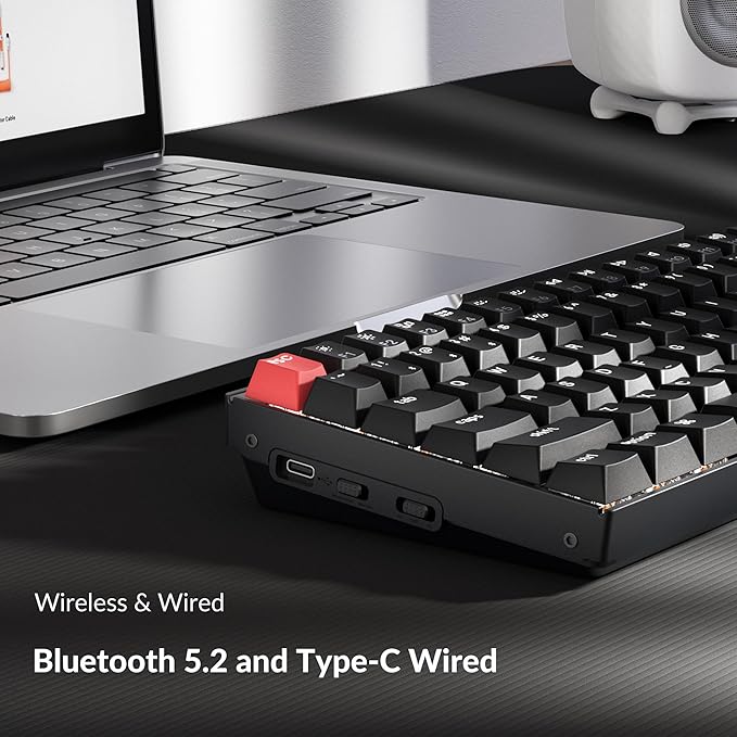 Keychron K4 96% Layout QMK Wireless and Wired Options Mechanical Keyboard, White Backlight Super Red Switch, Paired with Shine-Through Double-Shot PBT Keycaps for Mac Windows-Version 3