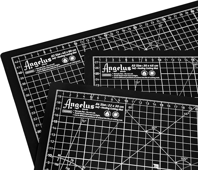 Angelus Self-Healing Cutting Mat, Double Sided, Non-Slip, Durable, Scratch-Resistant Rotary Cutting Board for Leather, Craft, Fabric, Quilting, Sewing, Scrapbooking Projects (12" x 18")