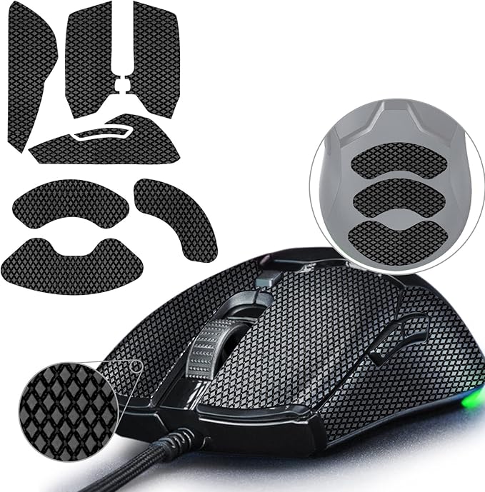 TALONGAMES Mouse Anti Slip Grip Tape Compatible with Razer Viper Mini Gaming Mouse, Palm Sweat Absorption, Thin 0.5mm, Cut to Fit, Easy to Apply, Mouse Skin