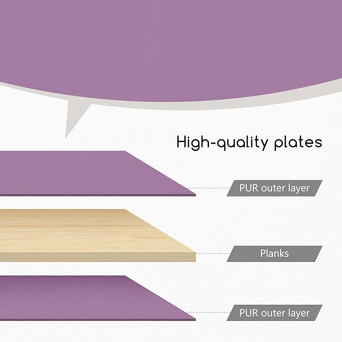 Jerry & Maggie Desktop Organizer Office Storage Rack Adjustable Wood Display Shelf Free Style Double H, Multi-Functional Mini Bookshelf for Desk Natural Stand (Violet/2 Pack)