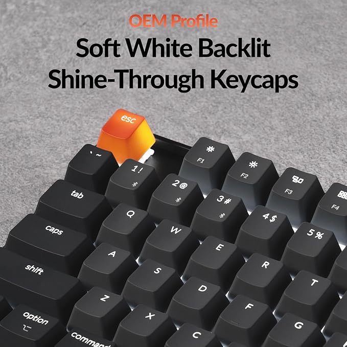 Keychron K8 Wireless Mechanical Keyboard – Silent Red Switch for Quiet Office and Gaming, TKL 87 Keys, Soft White LED Backlight, Bluetooth & USB-C Wired Connectivity, Compatible with Mac and Windows