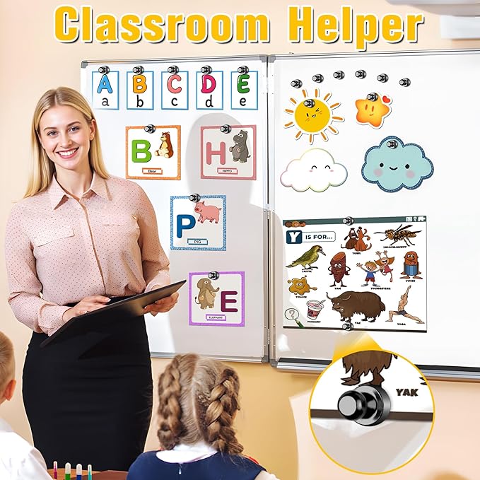 120 Pcs Fridge Magnets, Refrigerator Magnets, Small Strong Magnets, Whiteboard Magnets for Fridge, Magnetic Push Pins for Locker, Kitchen Decor and Accessories, Office, Classroom Organization