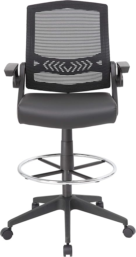 Boss Office Products Drafting Stool with, Black