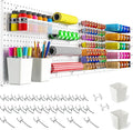 FZK Peg Board,Pegboard 32''*32'', White Pegboard 4pcs and 33 Accessories, Pegboard Wall Organizer, Peg Boards, Peg Boards for Walls, ABS Plastic Craft Room Garage Kitchen office