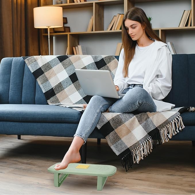 PATIKIL Foot Rest Non-Swingable Stools Leg Rest Footrest for Under Desk at Work Under Office Desk Chair Computer Gaming Promote Leg Circulation, Green/Yellow
