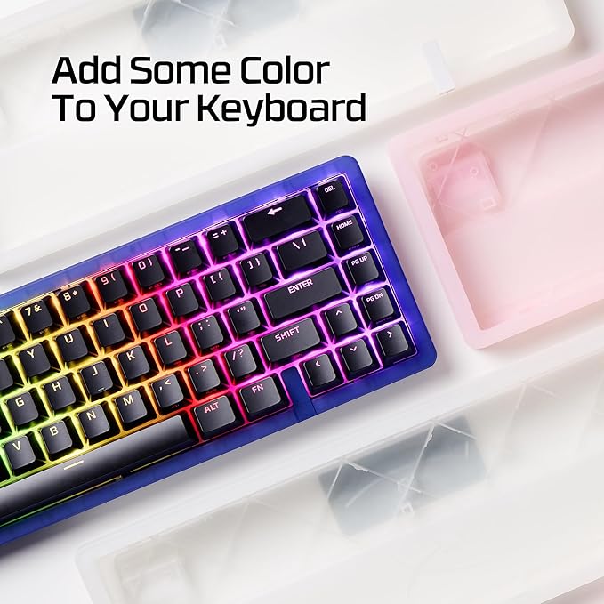 HyperX Origins 2 65% Housing – Translucent Frosted Material, Shine Through, High Profile, Easy Access, Tool Free – Blue