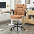Drafting Chair 500Lbs, Tall Office Chair for Standing Desk, High PU Leather Executive Office Chair with Flip-up Armrests, Ergonomic High Chair with Adjustable Foot Ring, Comfy Stool Chairs, Brown