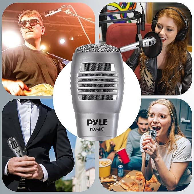 Pyle Professional Dynamic Microphone - 4-Pack Unidirectional Handheld Mic with Built-in Pop Filter, High Signal Output, 6.5 ft. XLR Audio Cable, Ideal for Stage, Karaoke & Studio Performances
