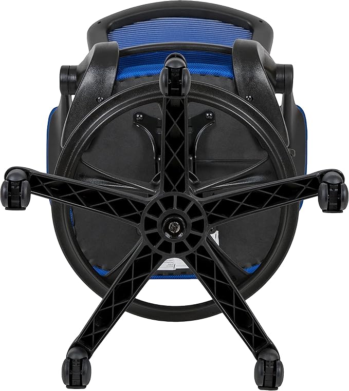 Flash Furniture Kale Mid-Back Blue Mesh Ergonomic Drafting Chair | Adjustable Foot Ring, Flip-Up Arms