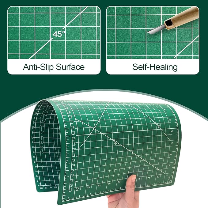 Self Healing Cutting Mat 3 Packs, 12×18 Inch Fabric Cutting Mats for Crafts, Double Sided Sewing Boards for Quilting Hobby Scrapbooking 5 Layers