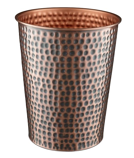 Monarch Abode Hand Hammered Metal Desk Wastebasket – Antique Copper