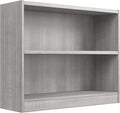 Bush Home Universal Small 2 Shelf Bookcase in Platinum Gray, Low Storage and Display Bookshelf for Home Office or Living Room Organization