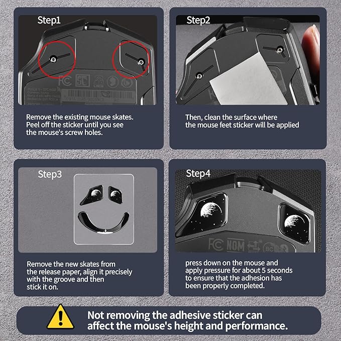immoenuc Glass Mouse Skates for Razer Naga V2 Pro Wireless Gaming Mouse Feet Pads Smooth Durable Game Mice Accessories Slimmer Toughened Glass Fabrication (Earth Pattern)