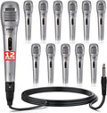 Pyle Professional Dynamic Microphone - 12-Pack Unidirectional Handheld Mic with Built-in Pop Filter, High Signal Output, 6.5 ft. XLR Audio Cable, Ideal for Stage, Karaoke & Studio Performances