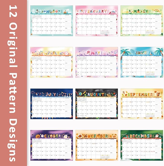 Ospelelf 2026-2027 Calendar Magnetic Desk Wall Desktop Monthly Planner from January 2026 - June 2027 Large To Do Pad with Plastic Cover for Office 17" X 12" Season
