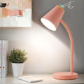 EJIAXIN Desk Lamps for Home Office - Small LED Desk Lamp Touch Dimmable Reading Light for College Dorm Room - Adjustable Flexible Gooseneck Table Lamp for Bedside Bedroom Nightstand Pink