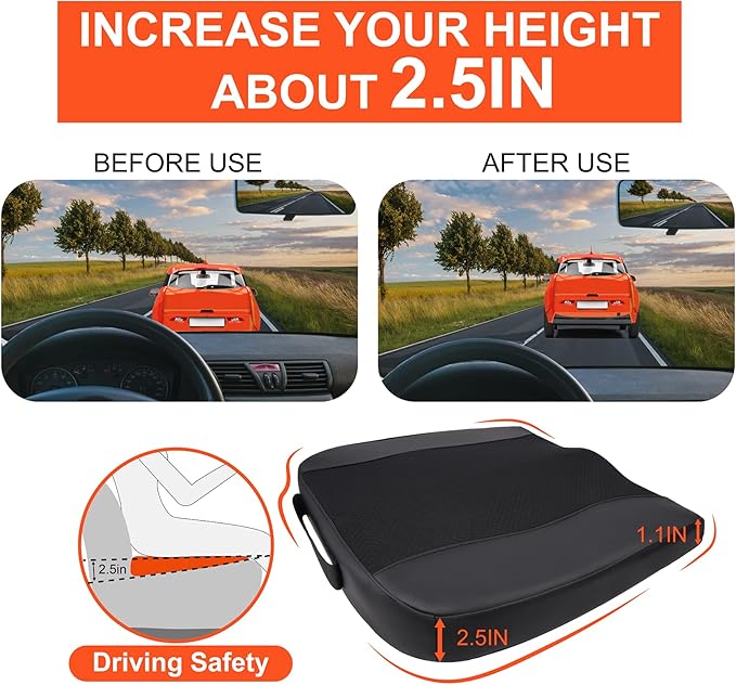 Seat Cushion & Lumbar Support - Ergonomic Memory Foam Pillows for Sciatica & Back Pain Relief - Comfort for Driving & Long Driving- Ideal for Car, Office Chairs, Wheelchairs