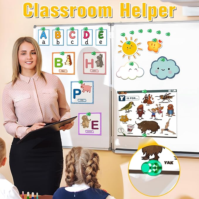 16 Pcs Fridge Magnets, Refrigerator Magnets, Small Strong Magnets, Whiteboard Magnets for Fridge, Magnetic Push Pins for Locker, Kitchen Decor and Accessories, Office, Classroom Organization