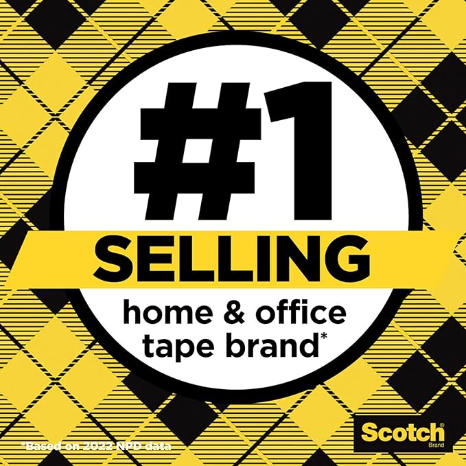 Scotch Double Sided Tape with Deluxe Desktop Tape Dispenser, 1/2 in x 900 in, 1 Dispenser and 6 Refill Rolls/Pack (665-6PKC40) (Pack of 12)