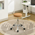 FIRAVOE Office Desk Chair, Adjustable Swivel Rolling Stool 19.5’’-26.6’’,Camel Brown Desk Stool with Wheels (Camel Brown)