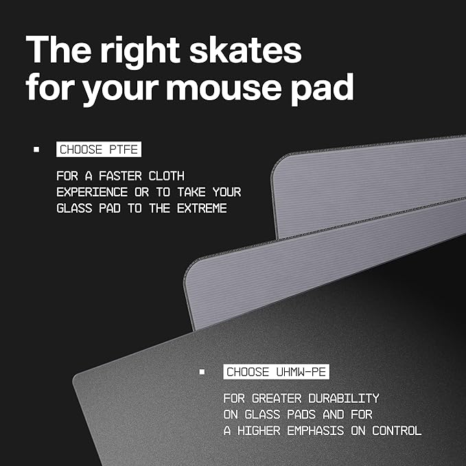 Wallhack PTFE Dot Silent Mouse Skates | Premium Universal Skates for Gaming Mice | Ultra-Smooth Glide on Cloth & Glass Pads | Customize Speed & Control | Fast, Easy to Apply | Black 7mm x 7mm