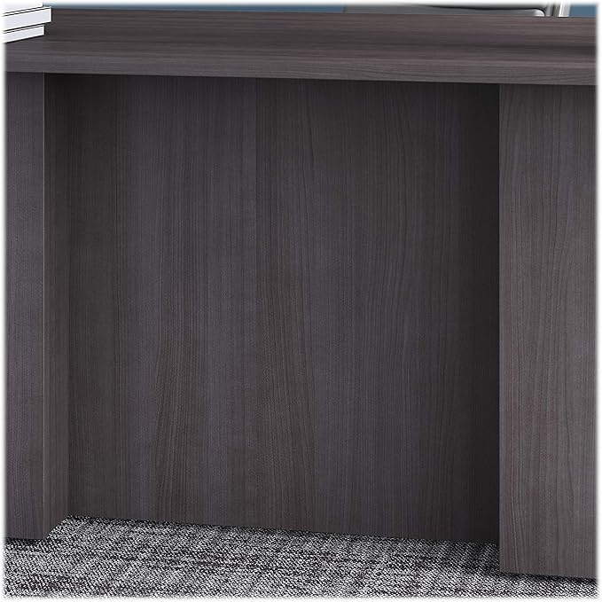 Bush Business Furniture Hybrid Low Storage Cabinet with Doors and Shelves, Storm Gray