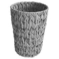 Coeusy Wicker Trash Can,Small Bathroom Trash Can,Waterproof Wicker Waste Basket for Bathroom,Handwoven Wastebasket for Office,2 Gallon Grey Round