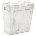 TOPZEA Wood Trash Can, Farmhouse Wastebasket with Handle Rustic Wooden Waste Basket Rectangular Small Decorative Garbage Container Trash Bin for Bathroom, Kitchen, Bedroom, Office, Living Room Decor