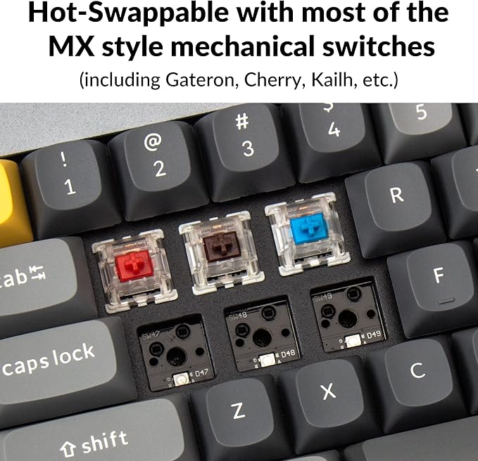 Keychron Q7 70% Layout Hot-Swappable RGB Wired Custom Mechanical Keyboard Compatible with Mac Windows Linux, QMK/VIA Programmable Macro Gateron G Pro Blue Switch Double Gasket Kit Full Aluminum-Grey