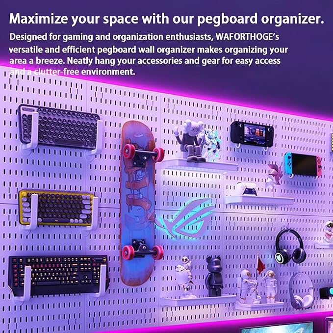 Revamp Your Space With A Versatile Pegboard Kit - Effortlessly Organize Home, Office, And Gaming Setup With Customizable Hanging Solutions (black)