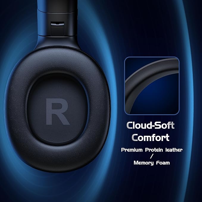 2.4Ghz Wireless Gaming Headset for PS5, PS4, PC, Mac, Bluetooth 5.4 Gaming Headphones with Noise Canceling Mic, 70H Battery, Surround Sound, Lay-Flat & Foldable - Black