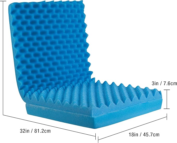 DMI Egg Crate Sculpted Foam Car Seat Cushion, Office Chair Cushion Relieves Back Pain, Tail Bone Pain, Sciatica, 32 X 18 X 3, Full Back (Pack of 2)