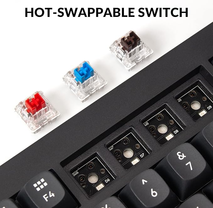Keychron V1 75% Wired Mechanical Keyboard, QMK/VIA Programmable, Hot-swappable K Pro Brown Switches, Compatible with Mac Windows Linux - Carbon Black